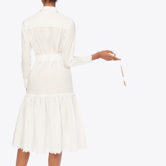 Tory Burch Scalloped Cotton Shirt Dress NWT - Picture 3 of 9